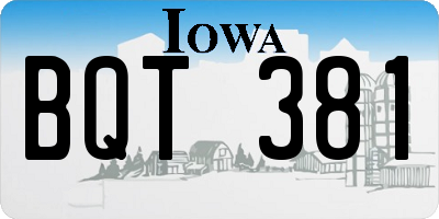 IA license plate BQT381
