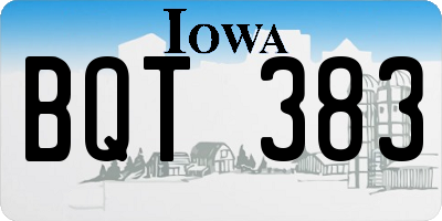 IA license plate BQT383