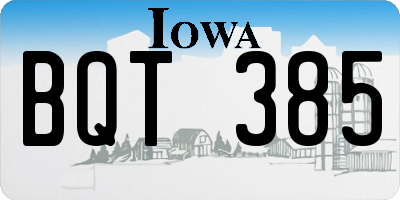 IA license plate BQT385