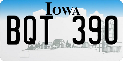 IA license plate BQT390