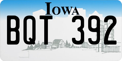 IA license plate BQT392