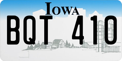 IA license plate BQT410