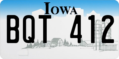 IA license plate BQT412