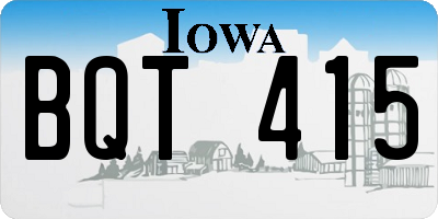IA license plate BQT415