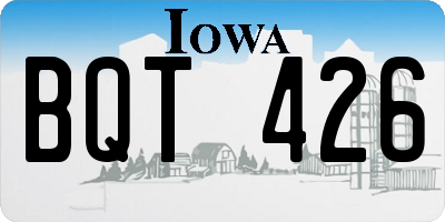 IA license plate BQT426