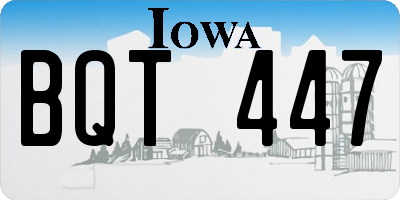 IA license plate BQT447