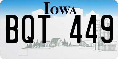 IA license plate BQT449