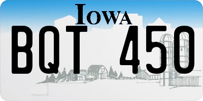 IA license plate BQT450