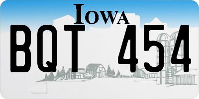 IA license plate BQT454