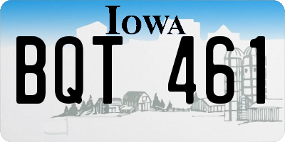 IA license plate BQT461