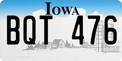 IA license plate BQT476