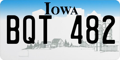 IA license plate BQT482