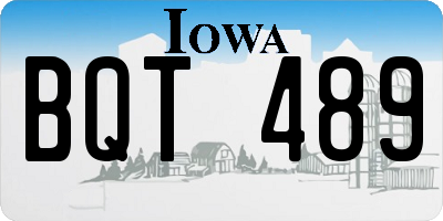 IA license plate BQT489