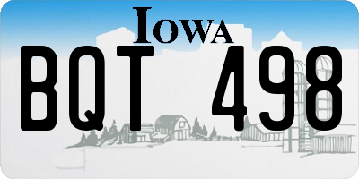 IA license plate BQT498