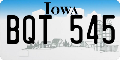 IA license plate BQT545