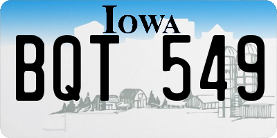 IA license plate BQT549