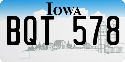 IA license plate BQT578