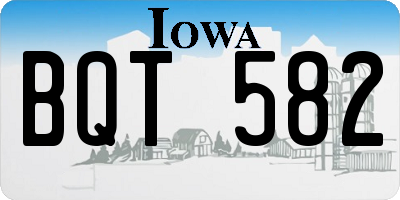 IA license plate BQT582