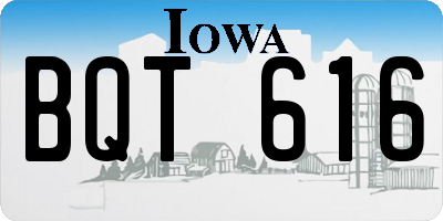IA license plate BQT616