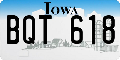 IA license plate BQT618