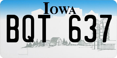 IA license plate BQT637