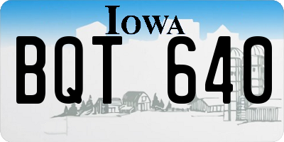 IA license plate BQT640
