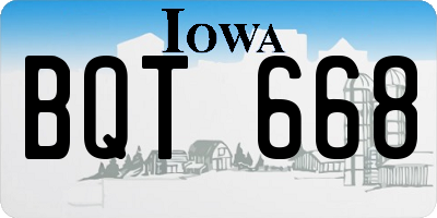 IA license plate BQT668