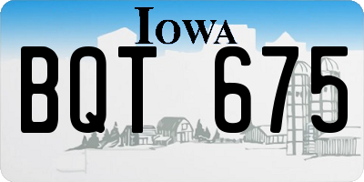 IA license plate BQT675
