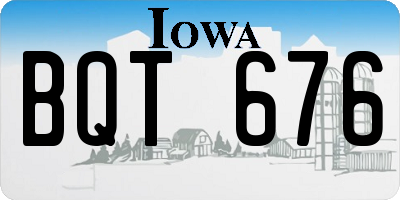 IA license plate BQT676