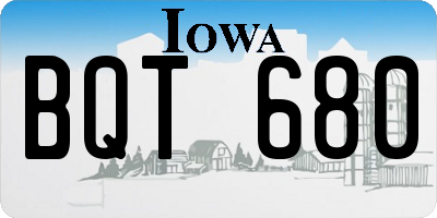 IA license plate BQT680