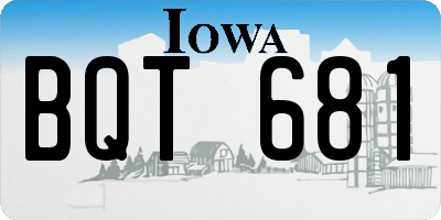 IA license plate BQT681