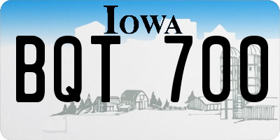 IA license plate BQT700