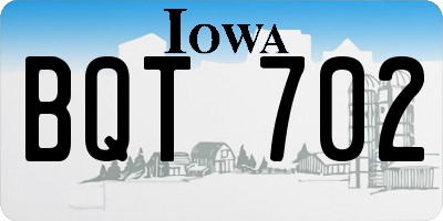 IA license plate BQT702