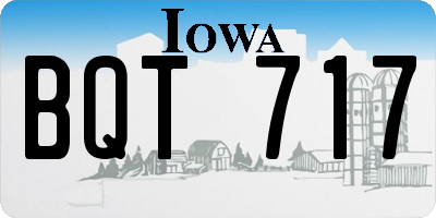 IA license plate BQT717