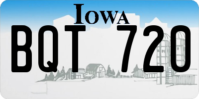 IA license plate BQT720
