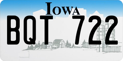 IA license plate BQT722