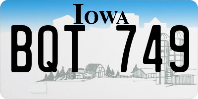IA license plate BQT749