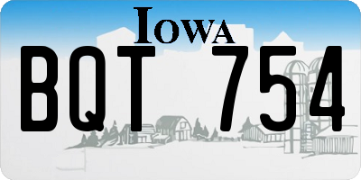 IA license plate BQT754