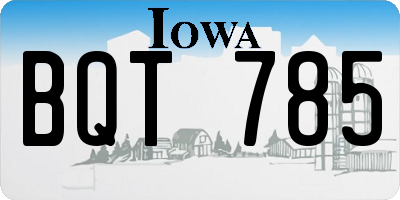 IA license plate BQT785