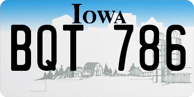 IA license plate BQT786