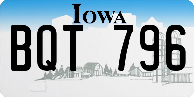 IA license plate BQT796