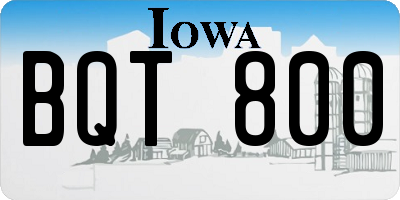 IA license plate BQT800