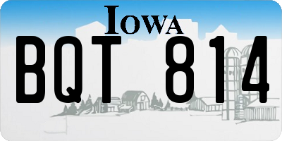 IA license plate BQT814