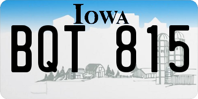 IA license plate BQT815