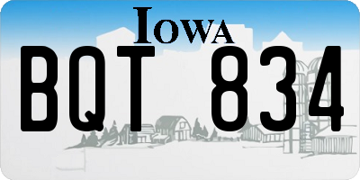 IA license plate BQT834