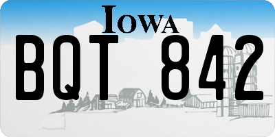 IA license plate BQT842