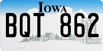 IA license plate BQT862