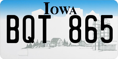 IA license plate BQT865