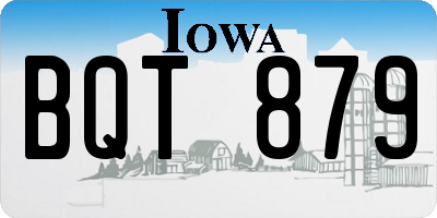IA license plate BQT879