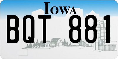 IA license plate BQT881